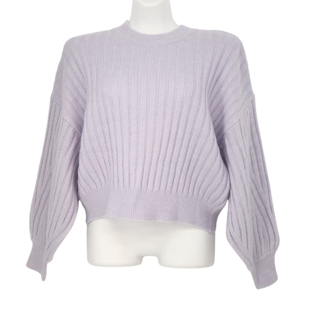 NWT Sophie Rue Lavender Long Balloon Sleeve Mock Neck‎ Ribbed Sweater Women's XS